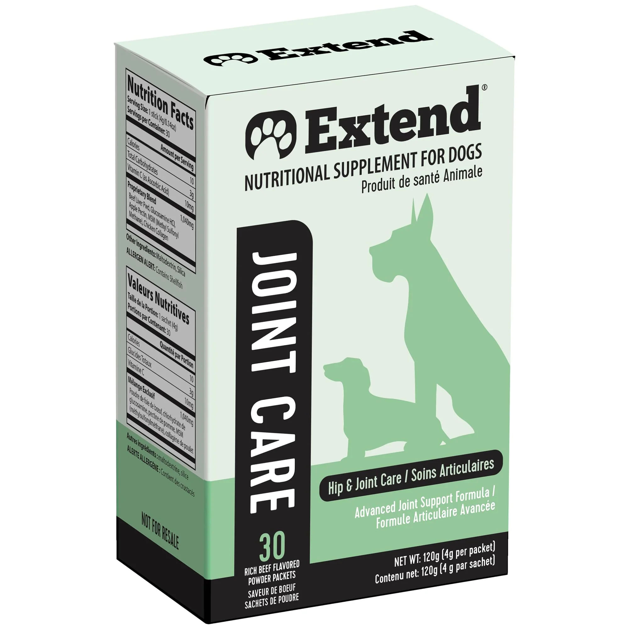 Official Extend Joint Care for Dogs — Hip Joint Supplement Powder with Glucosamine MSM Collagen Made in USA Versatile