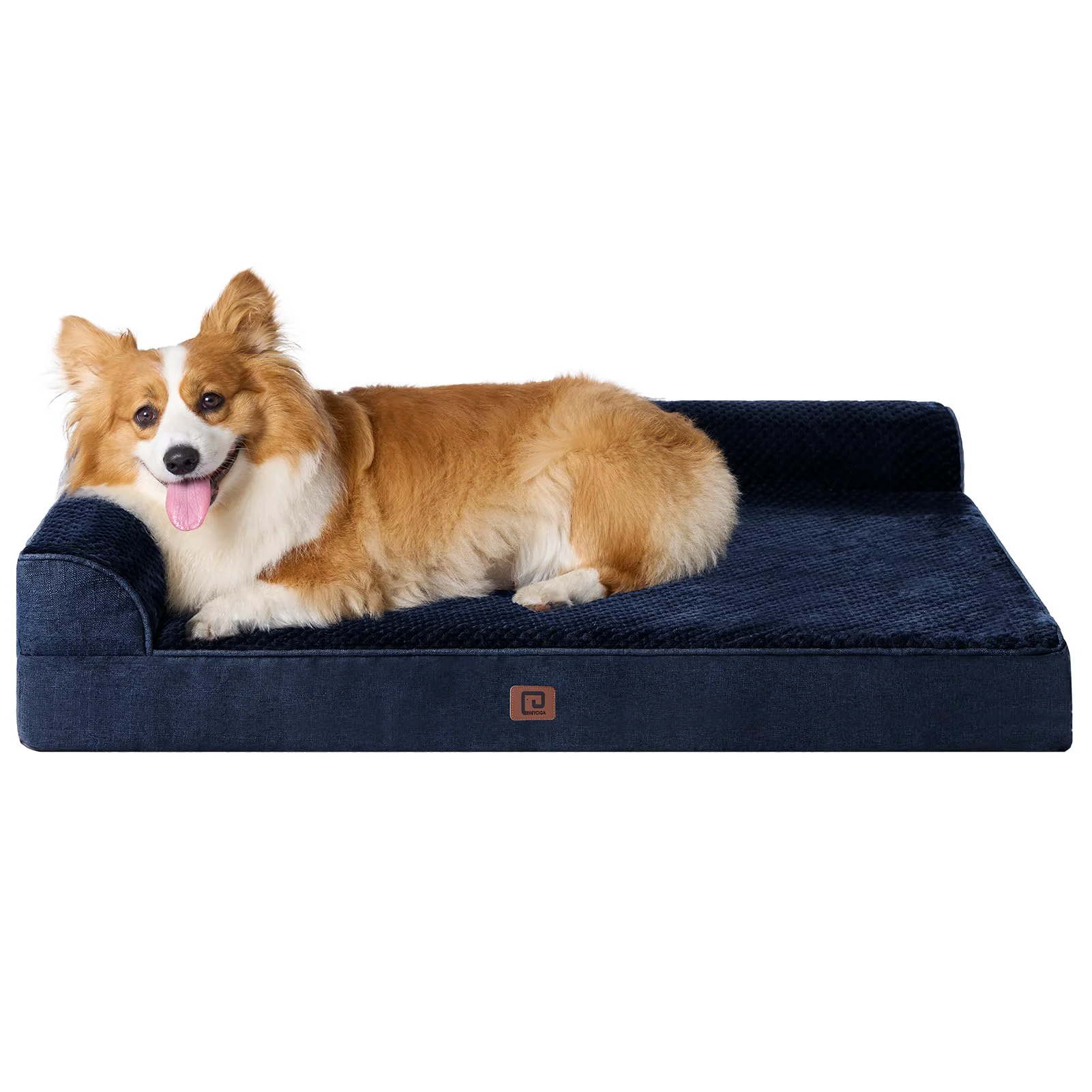 Advanced EHEYCIGA Memory Foam Dog Bed – Large Dogs Orthopedic Waterproof Liner Navy 35x23x6 Refined