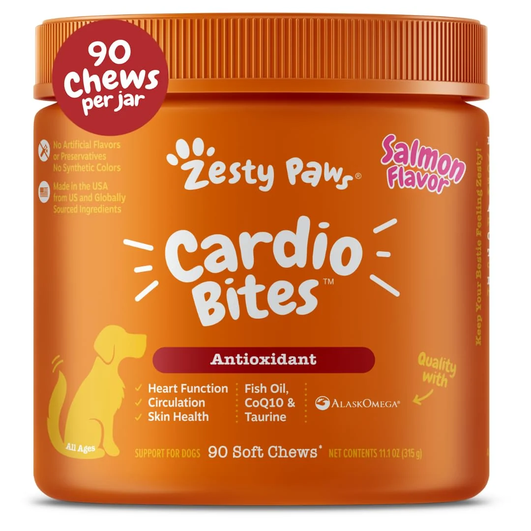 Trendy Zesty Paws Cardiovascular Support for Dogs – Taurine CoQ10 Omega-3 Senior Heart Health Prestigious