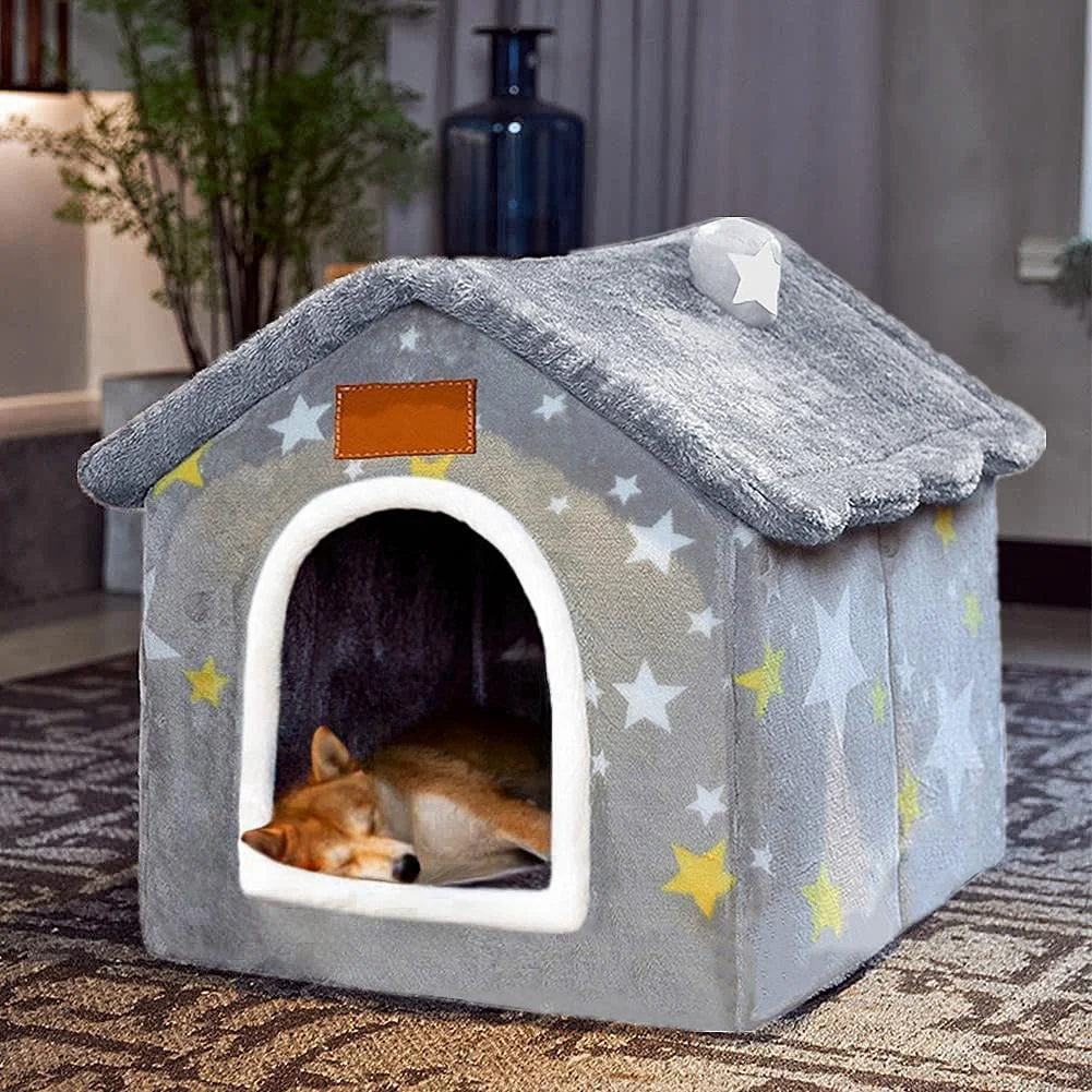 Premium BXEBUI Indoor Memory Sponge Dog House – Foldable Kennel Bed with Cushion XL Cozy Customizable Pet Shelter Enhanced