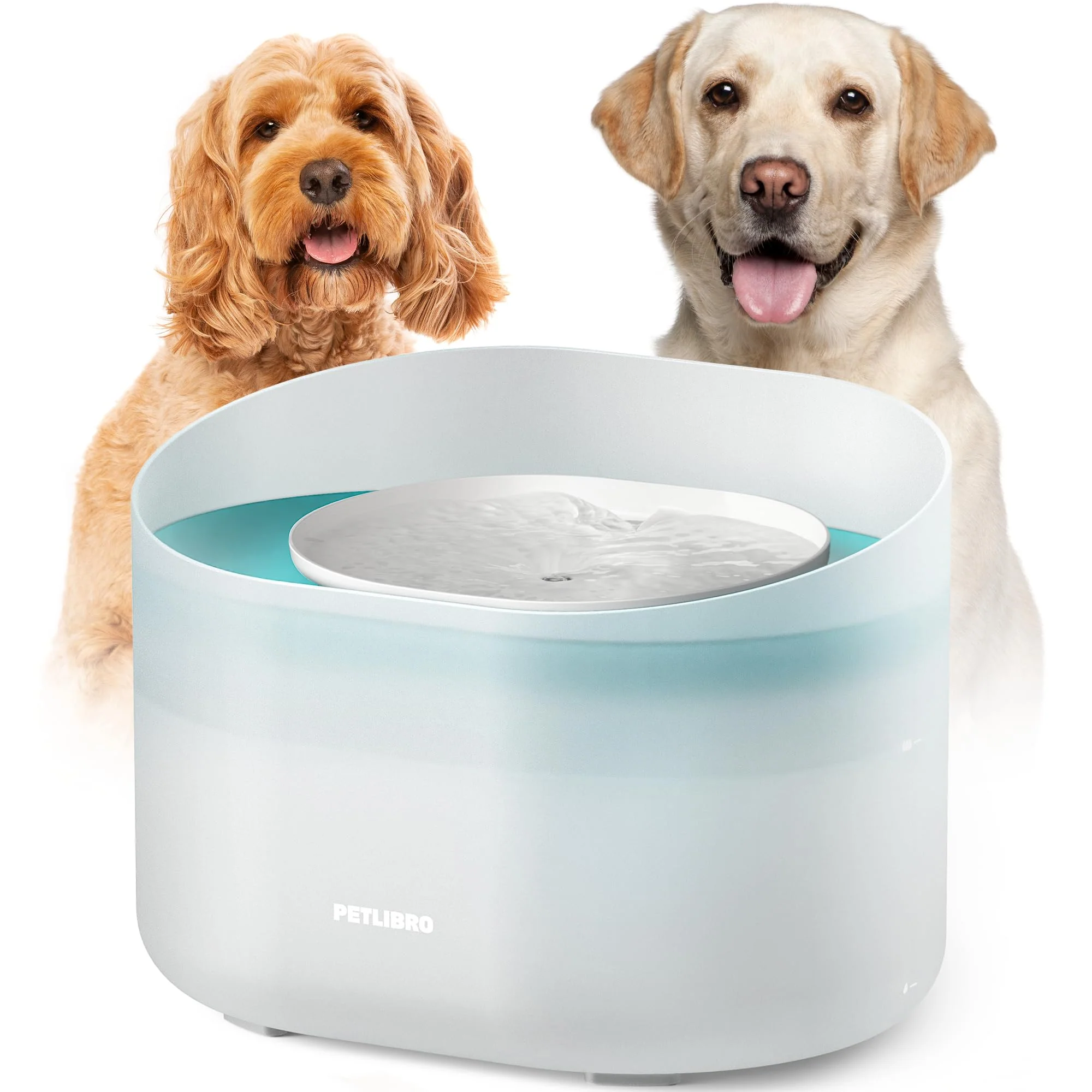 Long-Lasting PETLIBRO Dog Water Fountain — 2.1 Gal 8L for Medium to Large Dogs Quiet Anti-Splash Multi-Pet Fountain Refined
