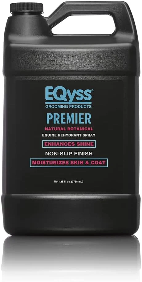 Verified EQyss Premier Equine Rehydrant Spray - Moisturize Horse's Skin Coat Add Shine Detangle Repel Dirt Dust - No Silicone Non-slip Finish 128 oz Contemporary