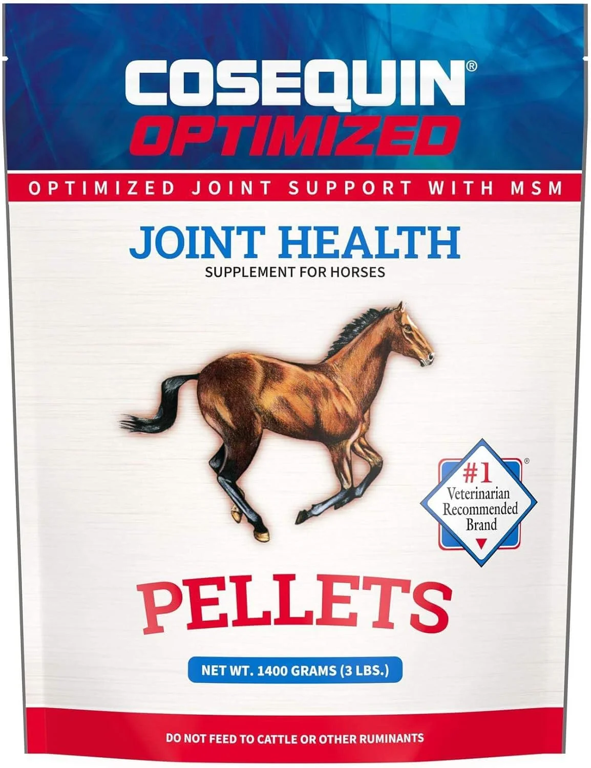 Superior Nutramax Cosequin Optimized Pellets with MSM Joint Health Supplement for Horses - with Glucosamine and Chondroitin 1400 Grams Efficient