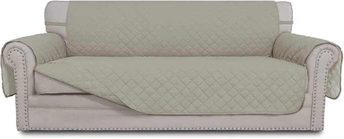 Quality Easy-Going Reversible Couch Cover for 3 Cushion Couch Sofa Cover for Dogs Water Resistant Furniture Protector Cover with Foam Sticks Elastic Straps for Pet Cat Sofa Beige Beige About ThisOverview Healthy