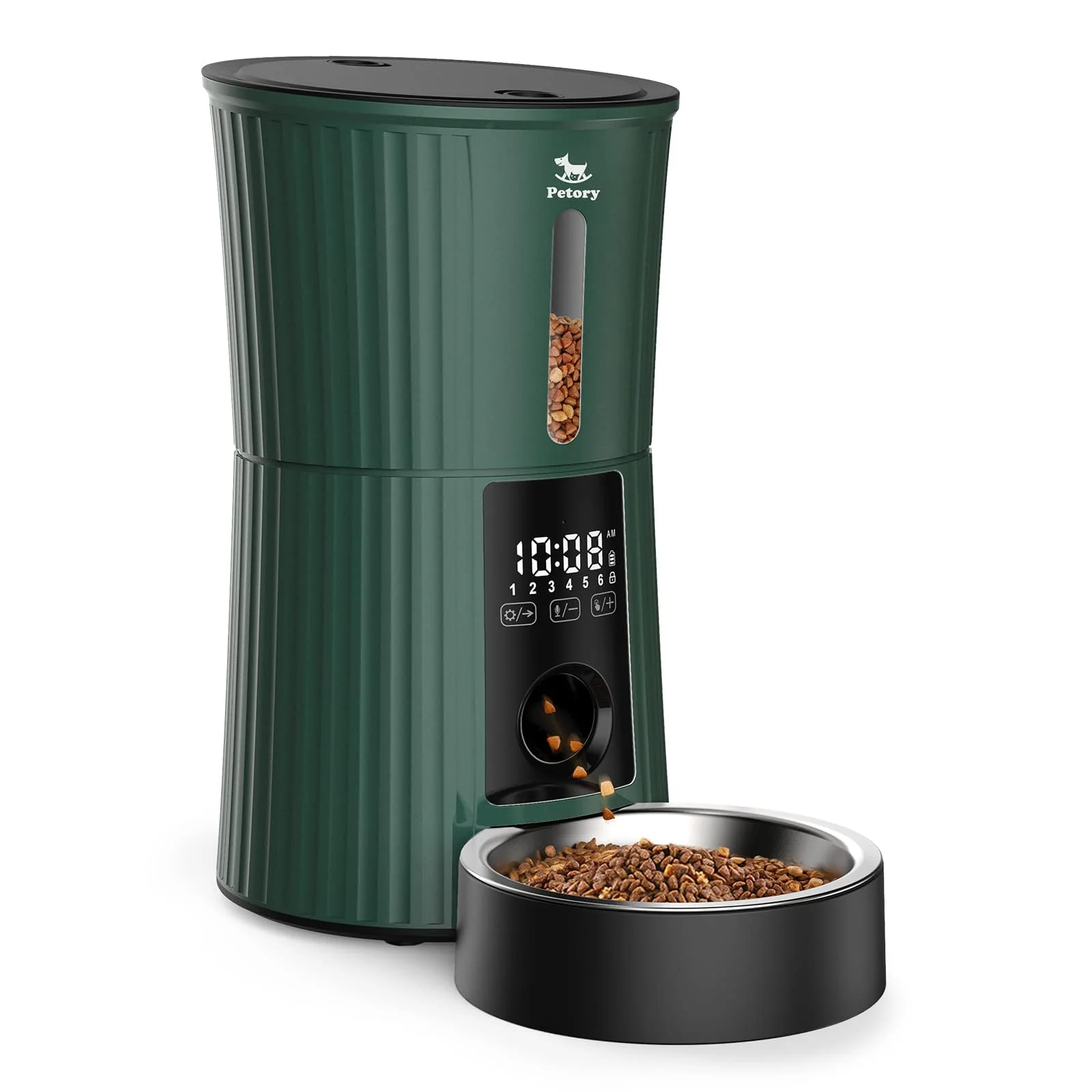 Sophisticated Petory Timed Automatic Cat Feeders – 4L Programmable Dry Food Dispenser for Cats Small Dogs 6 Meals Desiccant Bag Dual Power 10S Voice Recorder Trendy