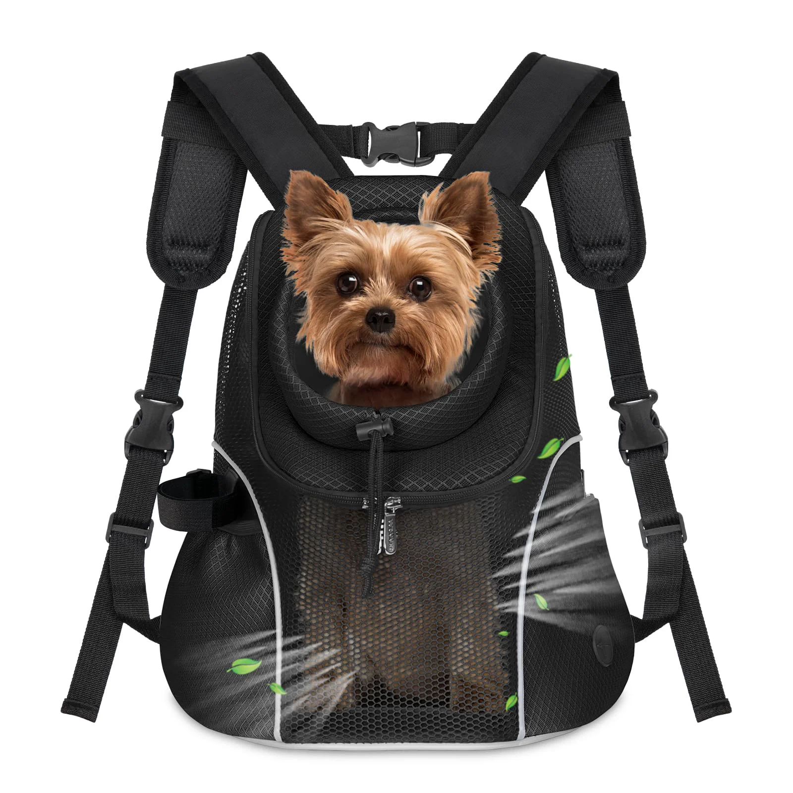 Soft WOYYHO Pet Dog Carrier Backpack Size M – Front Back Ventilated Mesh 5–9 lbs Black First-Class