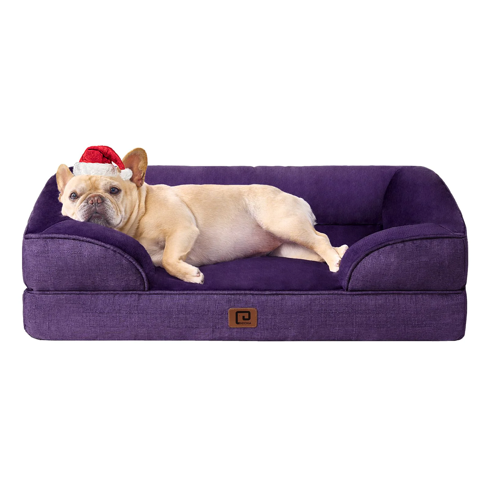 Trusted EHEYCIGA Orthopedic Dog Bed for Medium Dogs – Waterproof Memory Foam Side Bolsters Non-Slip Bottom Purple Elegant