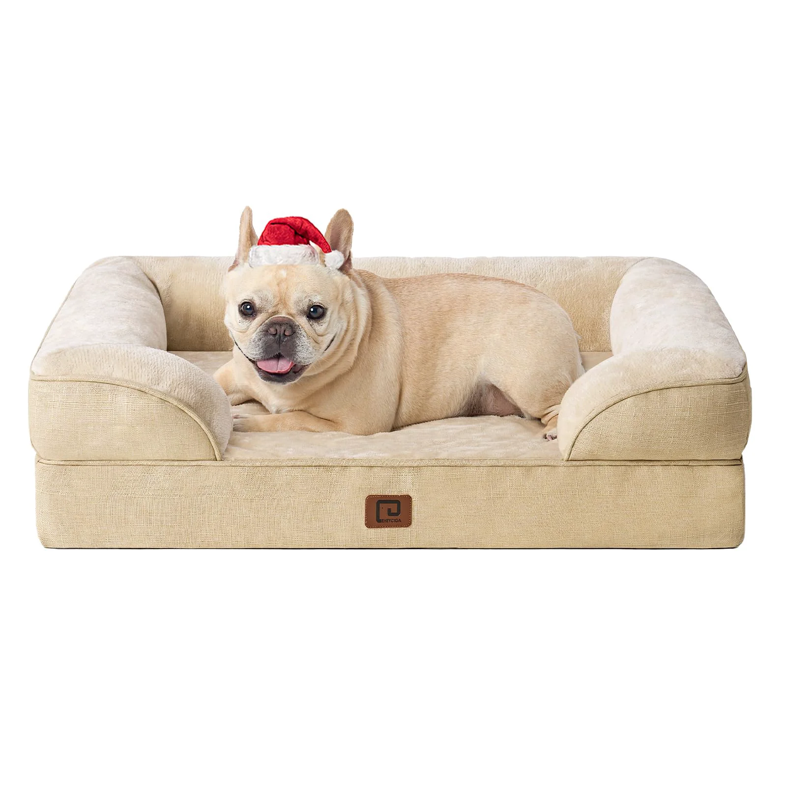 Classic EHEYCIGA Orthopedic Dog Bed for Medium Dogs — Memory Foam Waterproof Cover Bolsters Pure