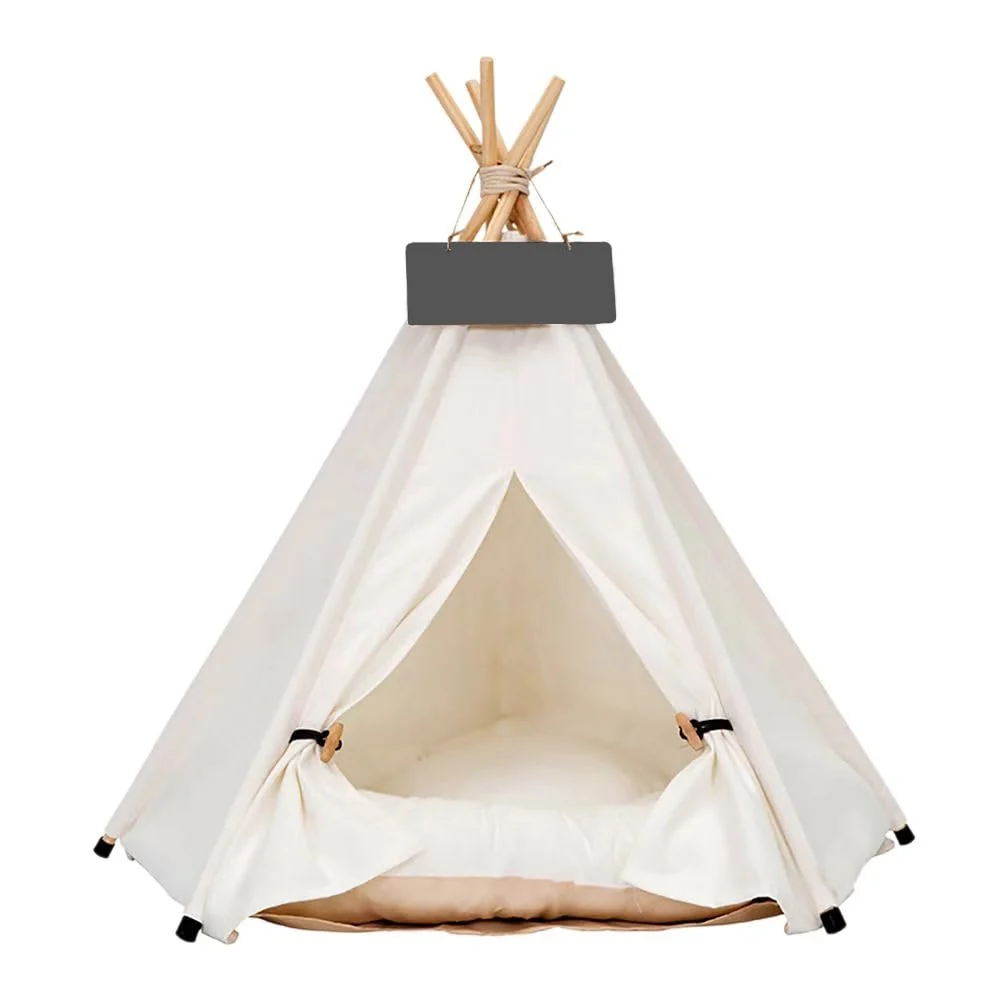 Certified SCNBom Pet Teepee Tent for Small Pets Cozy Portable Shelter Organic