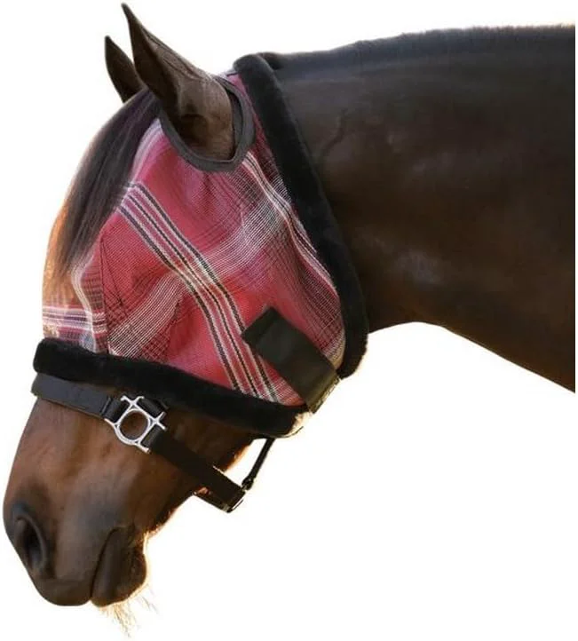 First-Class Kensington UV Fly Mask with Fleece Trim - Protective Mask with Dual Ear Opening Size XXL Color 165 - Merlot Original