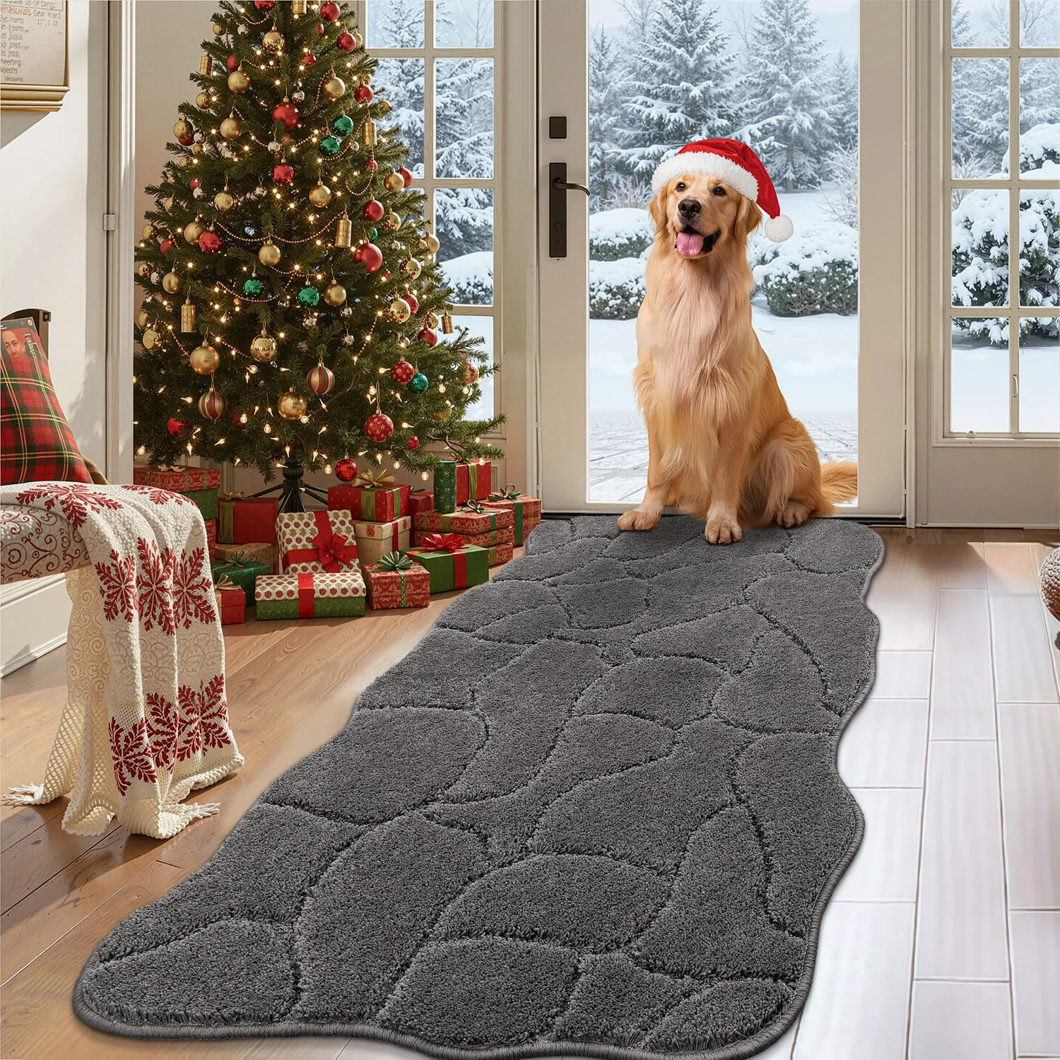 Luxury BSICPRO Large Dog Door Mat 22x47 – Absorbent Non-Slip Mud Dirt Trapper for Entryways Unique