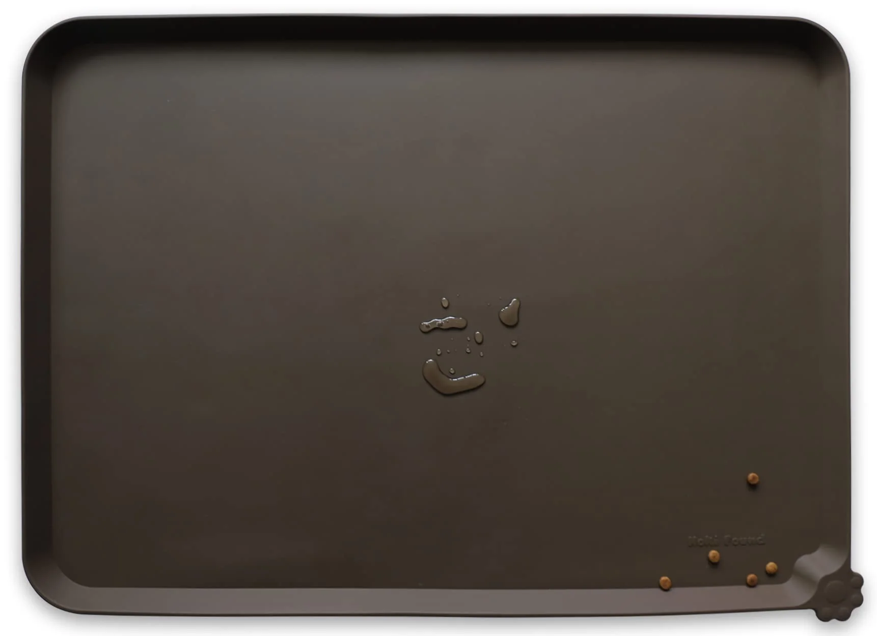 Fine Crafted Hoki Found X-Large Silicone Pet Food Mat Tray – Non-Slip Waterproof Feeding Mat Coffee High-Grade