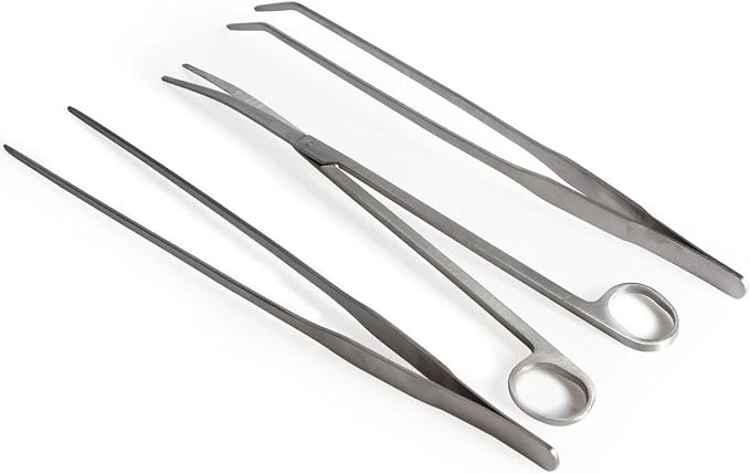 User-Friendly Co-link 3 in 1 Stainless Steel Aquarium Tank Aquatic Plant Tweezers Scissors High-End