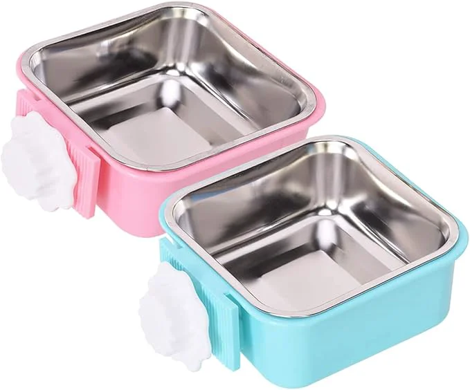 Expertly Made Dog Crate Bowl for Cage Detachable Stainless Steel Pet Food Bowls Hanging Premium Material