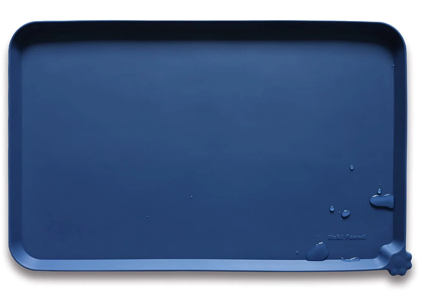 Outstanding Hoki Found X-Large Silicone Pet Food Mat – Non-Slip Waterproof Indigo Ink Luxury