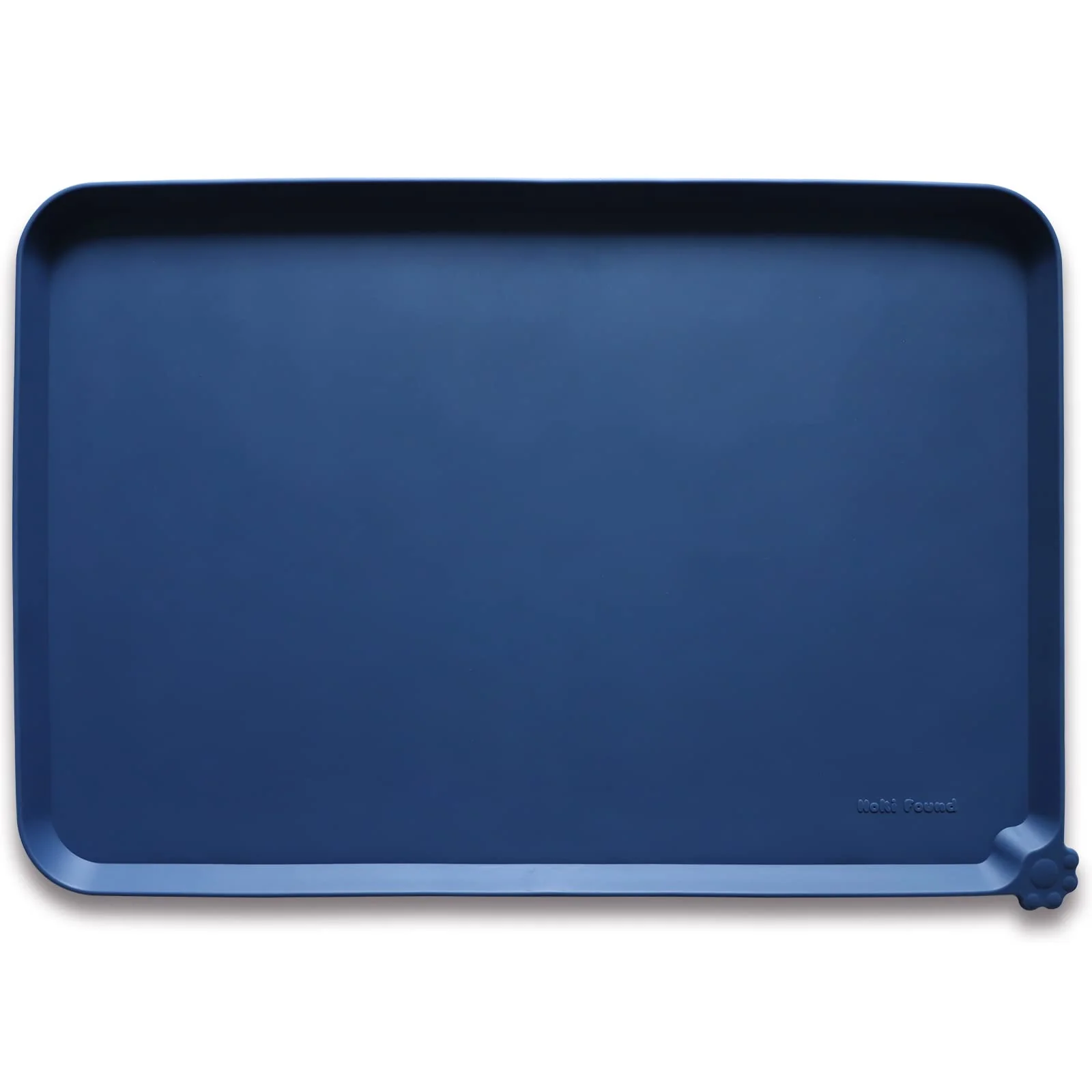 Excellent Hoki Found XX-Large Silicone Pet Food Mats — Non-Slip Waterproof Easy-Clean Ink Indigo Specialty