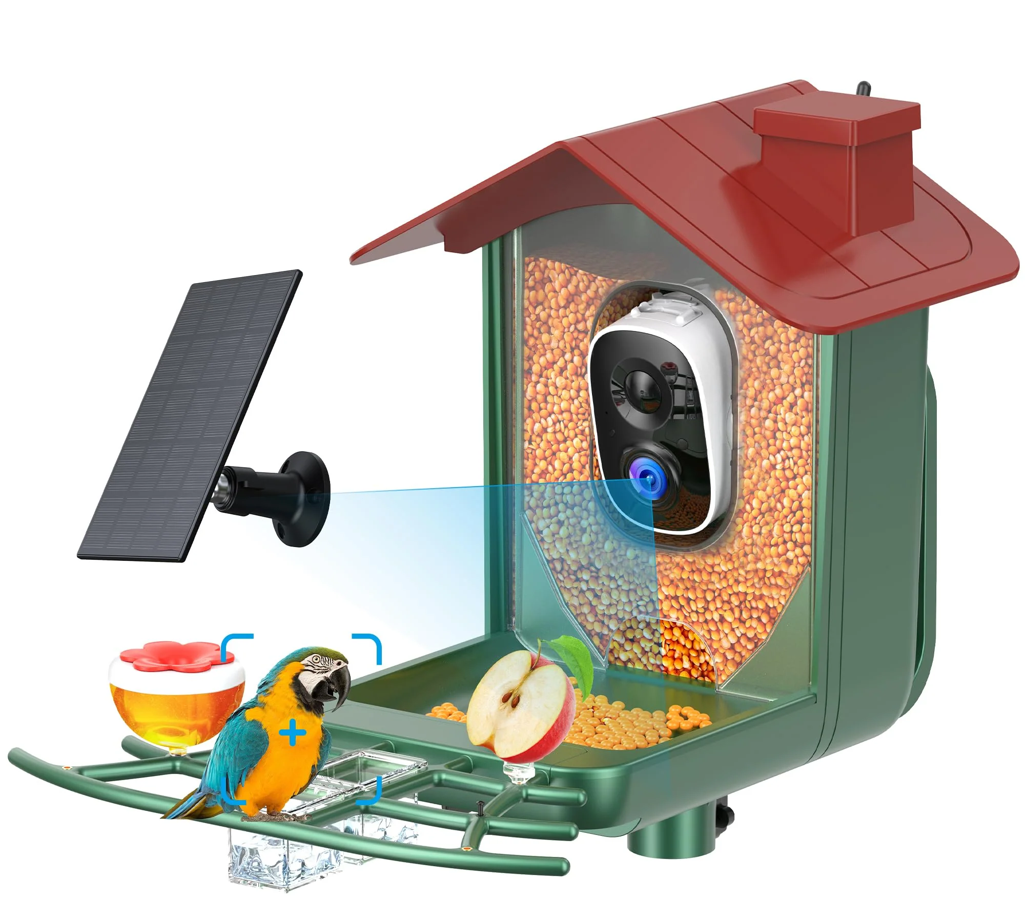 Pure PEEIPM Smart Bird Feeder with Camera Outdoor – 2K HD Solar Birdfeeder Cam with AI Recognition Professional