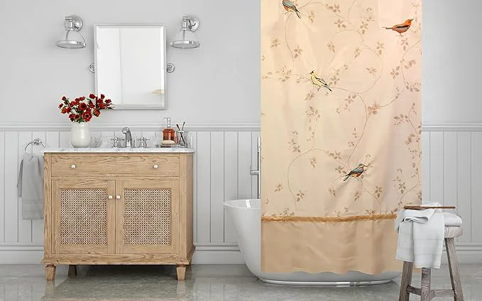 Official Avanti Linens - Fabric Shower Curtain Nature Inspired Bathroom Decor Authentic