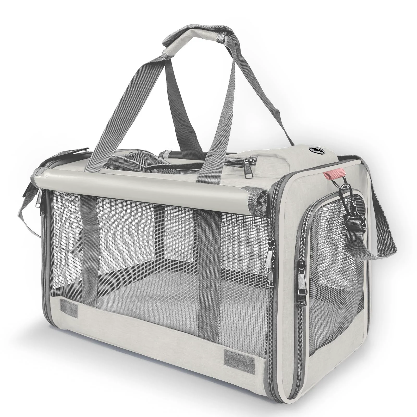 Smart GAPZER Large Cat Carrier – Soft-Sided Travel Bag with Privacy Curtains Washable Liner First-Class