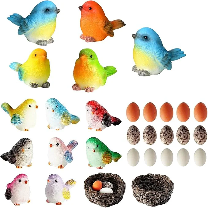 Certified Jetec 30 Pieces Garden Accessories Bird Decorative Figurines Miniature Bird Superior