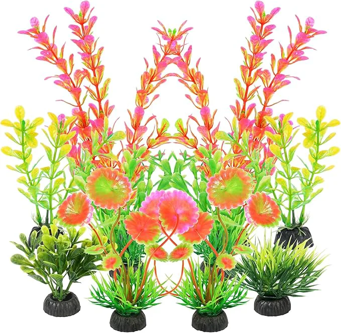 Expertly Made AQUANEAT Artificial Fish Tank Plants Plastic Aquarium Decorations Original