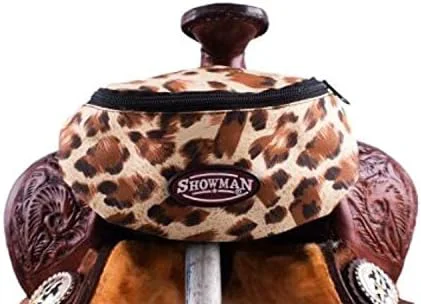 Effective Showman Leopard Print Insulated Nylon Saddle Pouch World-Class