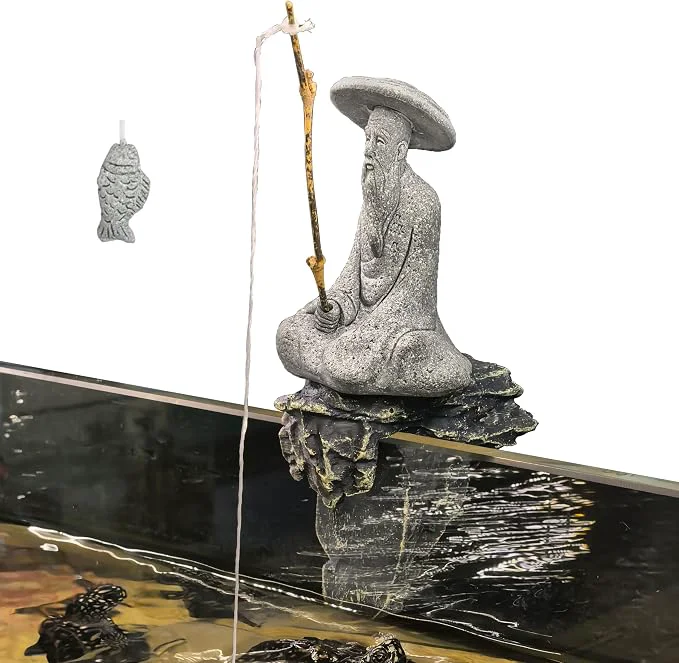 Superior LIYAOLI Japanese Zen Fisherman Statue Natural