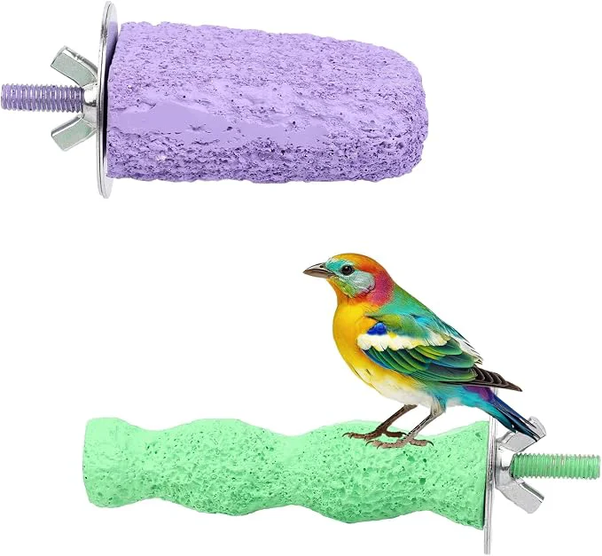 Powerful 2pcs Anti-Slip Bird Beak Grinding Stones Washable Resin Bird Beak Trimmer Unique