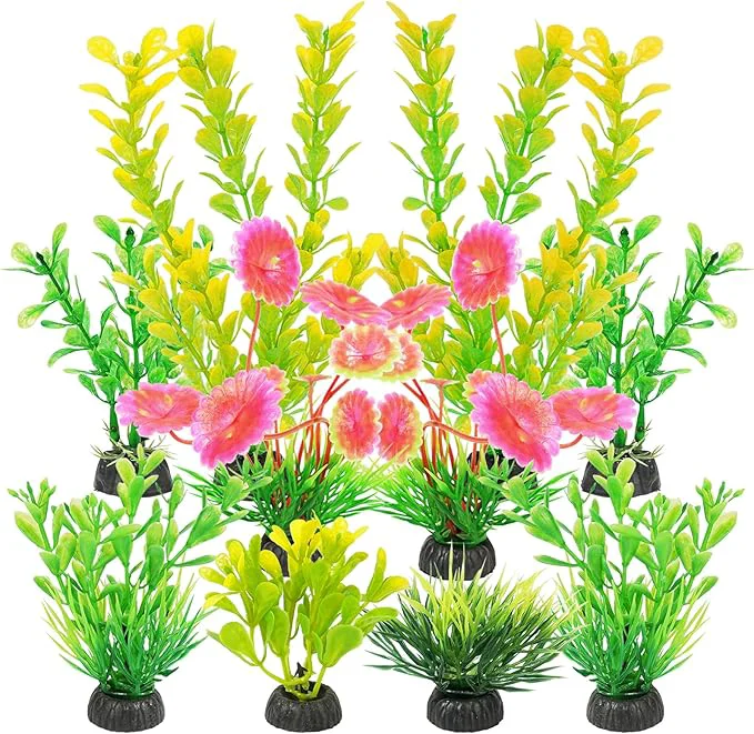 Fine Crafted AQUANEAT Artificial Fish Tank Plants Plastic Aquarium Decorations Comfortable