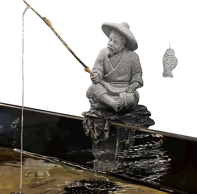 Specialty LIYAOLI Mini Fisherman Statue for Aquarium Decor Versatile