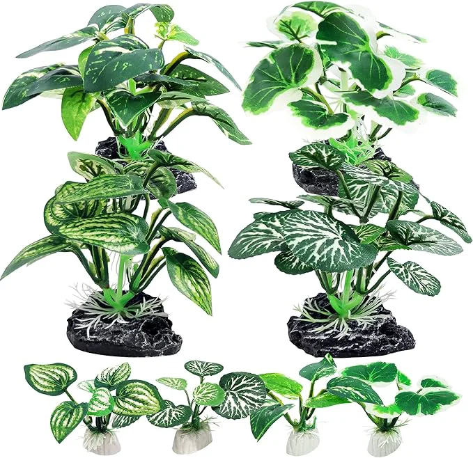 Optimized 8PCS Betta Fish Tank Decorations Aquarium Decorations Artificial Plastic Plants Convenient