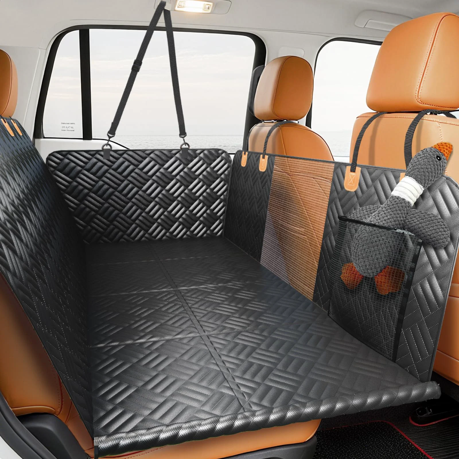 Sophisticated PROZAR Dog Car Seat Cover — Hard Bottom Back Seat Extender 400lb Capacity Premium