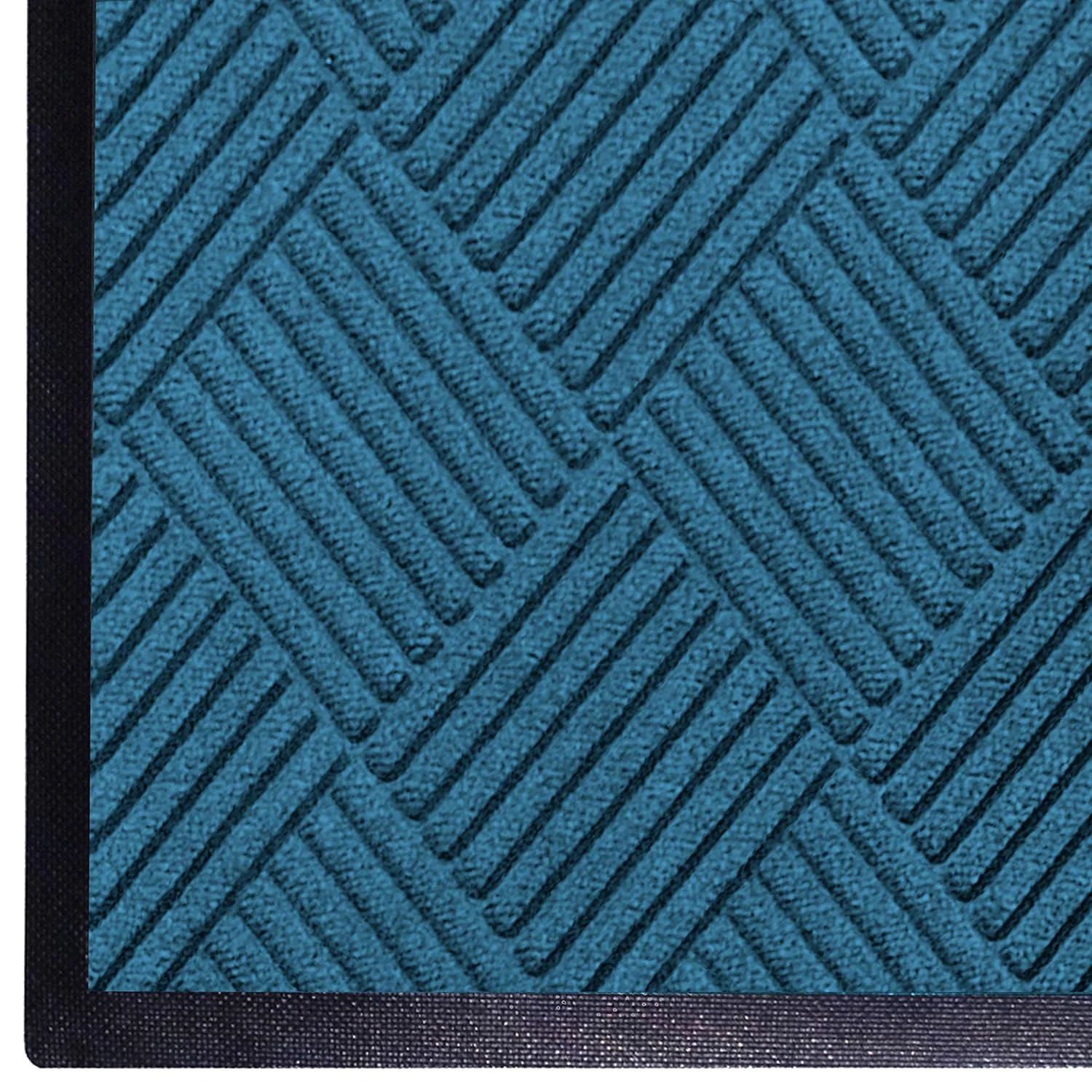 Selected WaterHog Diamond Commercial-Grade Entrance Mat with Rubber Border – Indoor Outdoor Quick Drying Stain Resistant Door Mat Medium Blue 3' x 10' Certified