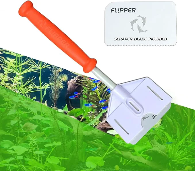 Natural FLIPPER Platinum Stubby Hand Algae Scraper – Aquarium Glass Acrylic Cleaner Fine