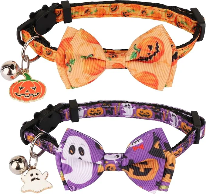 Carefully Designed ADOGGYGO Halloween Cat Collars Minimalist