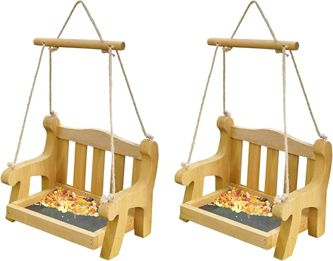 Clean GDYOOSHOW Set of 2 Regency Porch Swing Bird Feeder Cedar Bench Shaped Squirrel Relaxed