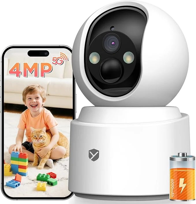 Enhanced Battery Powered pet camera true Wireless Indoor Camera 4MP 2.5K WiFi Camera with Color Night Vision 355° Pan Tilt Motion Detection 2-Way Audio Dog Cat Kids Baby Pet Monitor home securityAbout ThisOverview Responsible