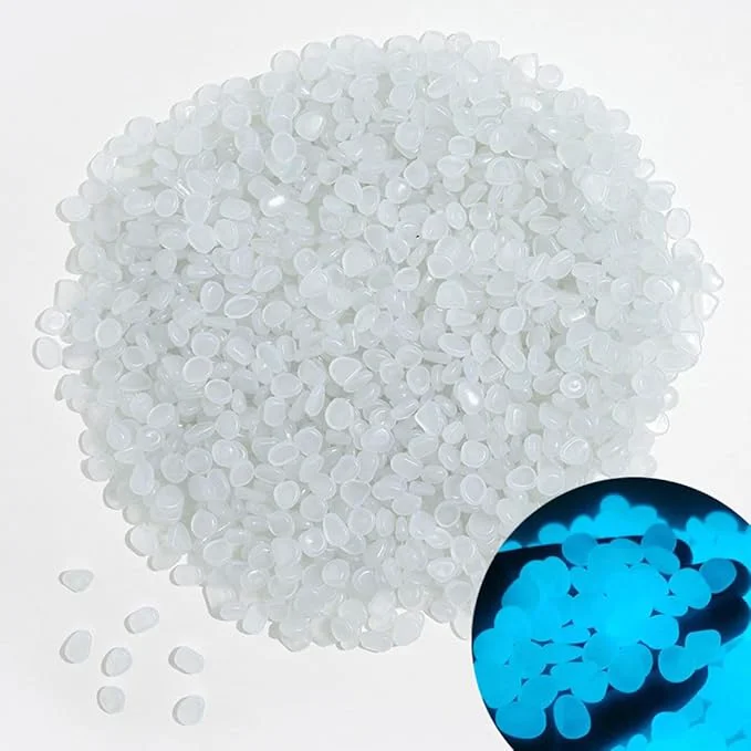 Enhanced Glow in The Dark Stones 1000 Pcs Glow Pebbles Aquarium Rocks Smooth