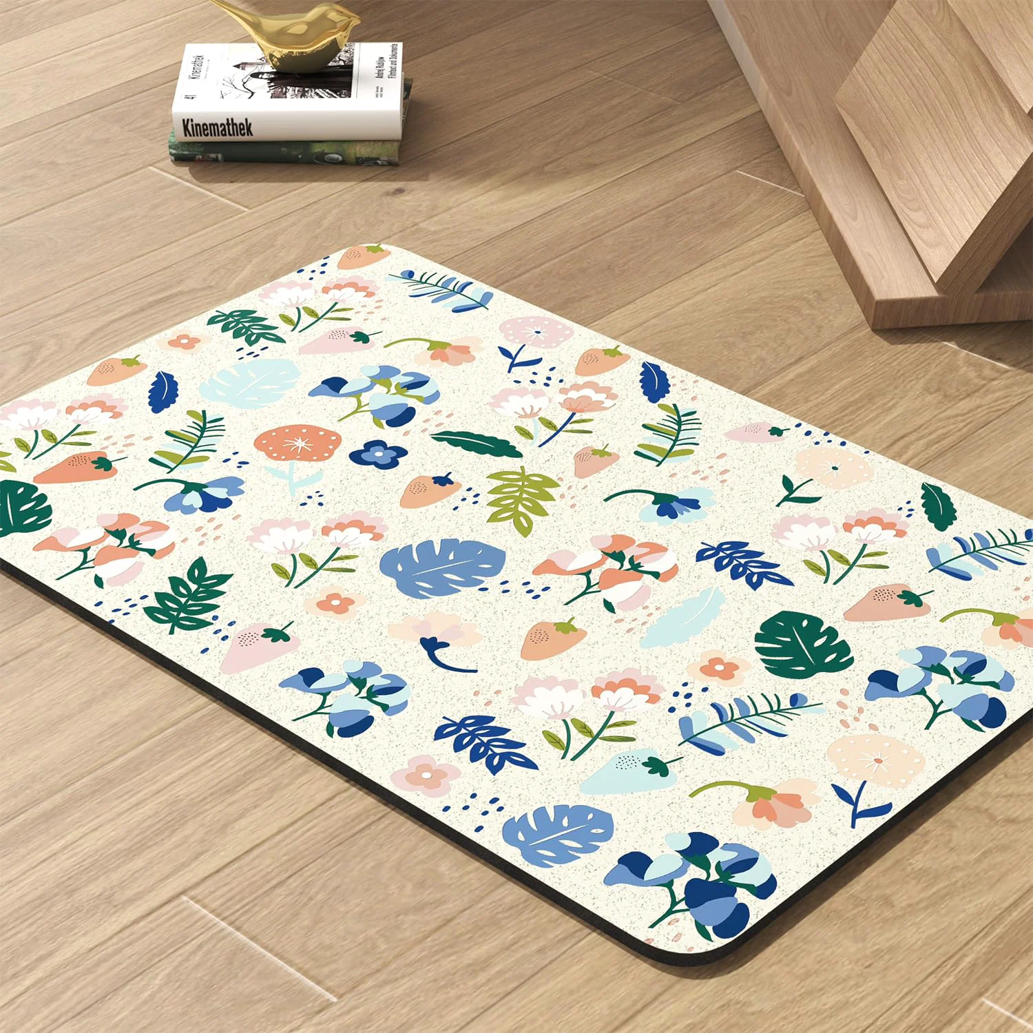 Practical PADOOR LIGHTFLOWERS Pet Feeding Mat – Absorbent Quick-Dry Anti-Stain 17x34 Smooth