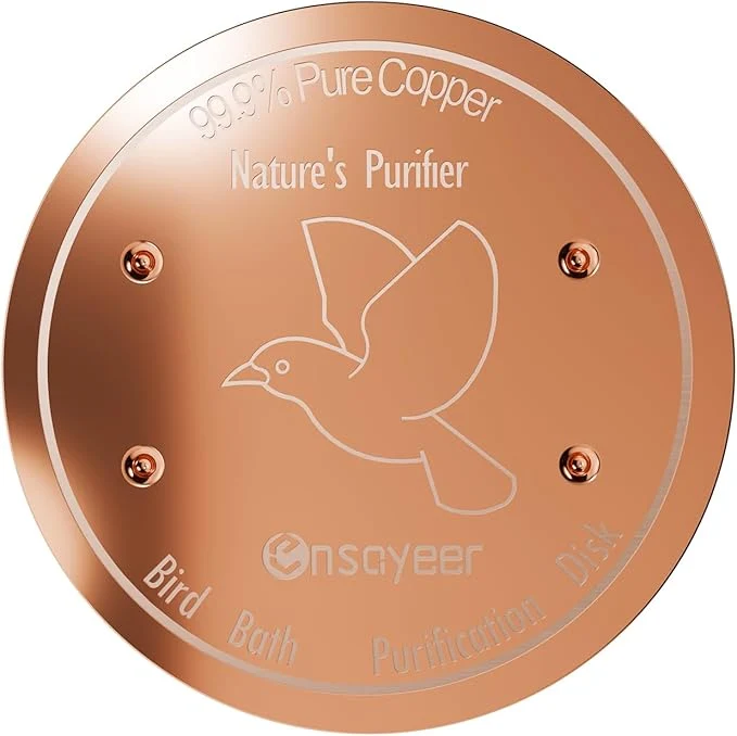 Verified Upgraded Bird Bath Copper Disk 0.8mm Reinforced 99.99 Pure Copper Cleaning Smooth