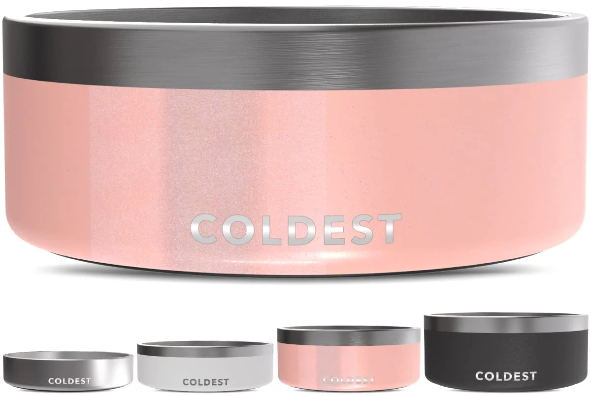 Consistent Coldest Dog Bowl - 64 oz 3-Layer Insulated Stainless Steel Anti-Rust Non-Slip The Coldest Water Selected