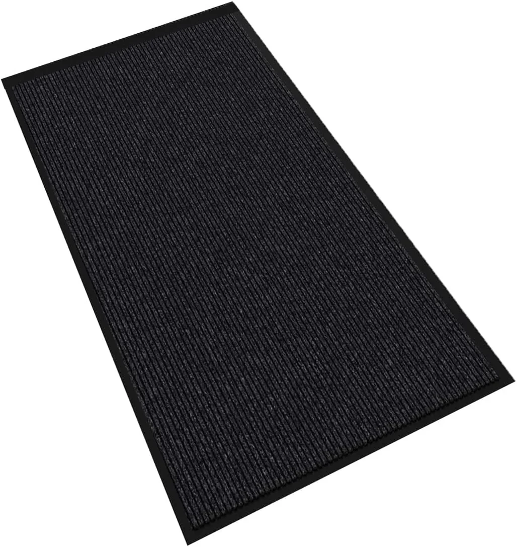 Long-Lasting Door Floor Mat Commercial Grade Large Size 3' x 5'Heavy Duty Tough Entry Collection Slip Skid Entrance Mat with Rubber Backing Low Profile and Easy to Clean Indoor Outdoor Rug Solid