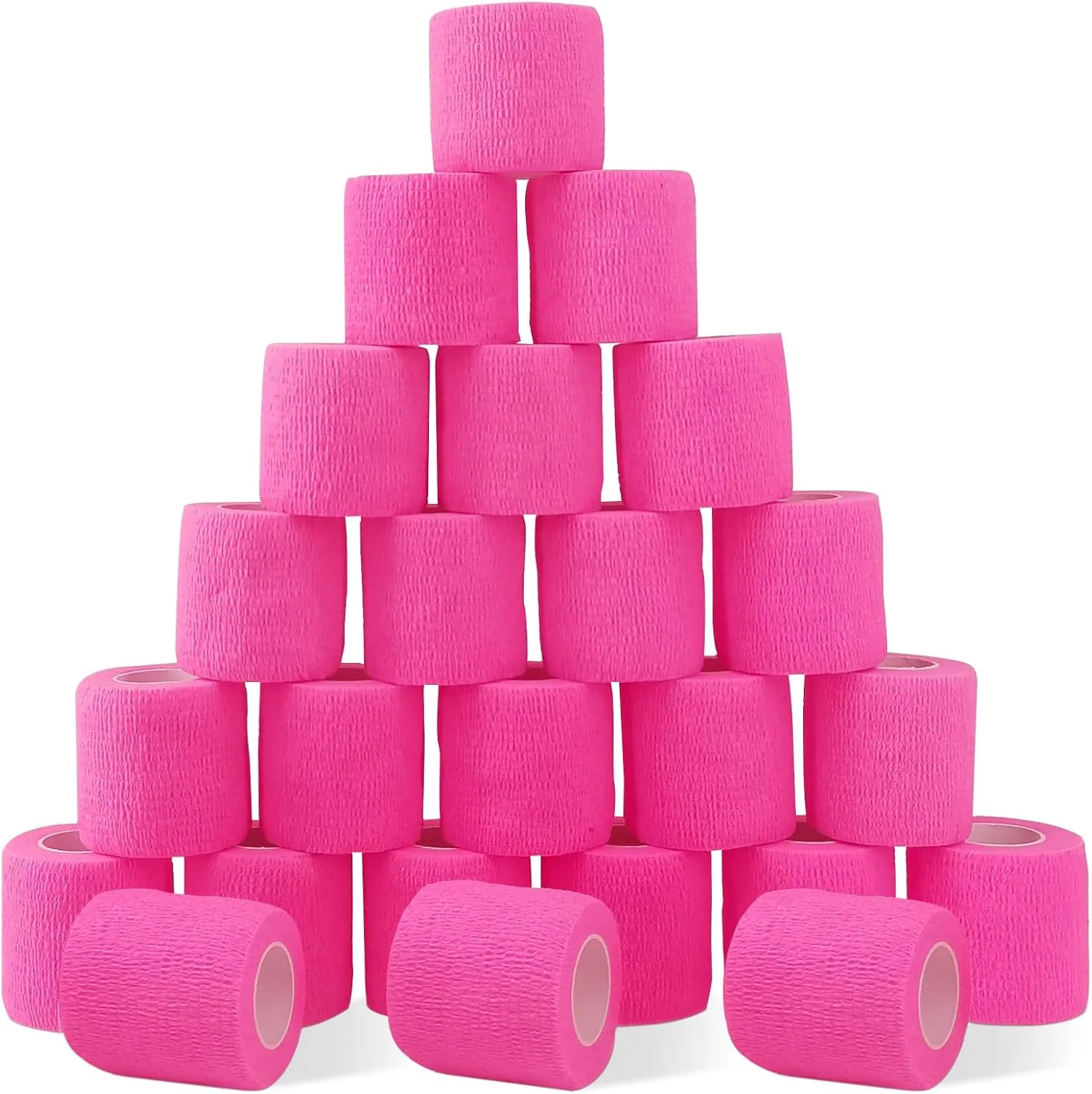 Optimized 24 Pack Pink Self Adhesive Bandage Wrap 2 x 5 Yards Cohesive Vet Wrap Elastic Athletic Tape Grip Tape Sports Tape for Ankle Wrist Sprains Medical Pet First Aid Pink 2 Inch Selected