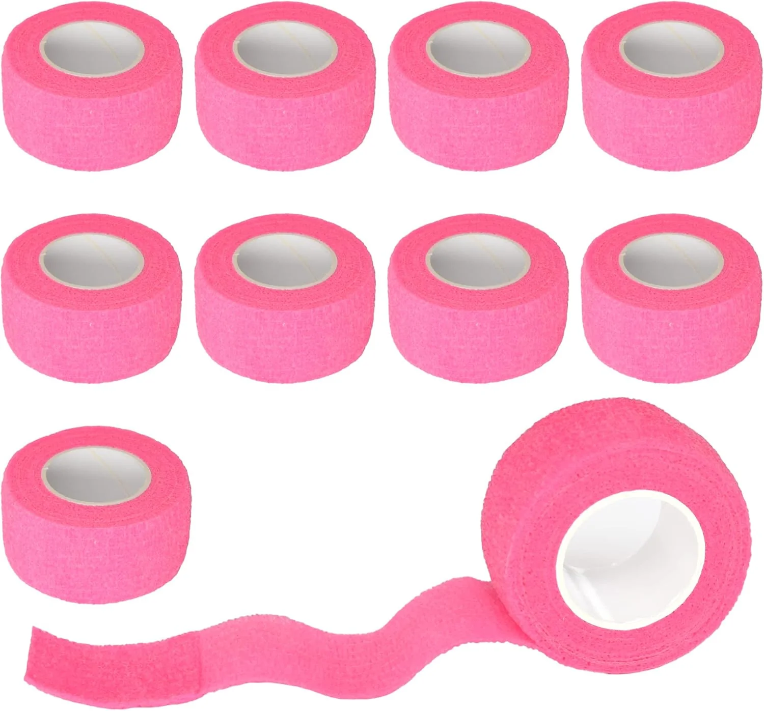 Dependable 9 Pack 1 x 5 Yards Self Adhesive Bandage Wrap Self Stick Wrap for Ankle Wrist Finger Sports Breathable Cohesive Vet Tape for Pets Pink Casual