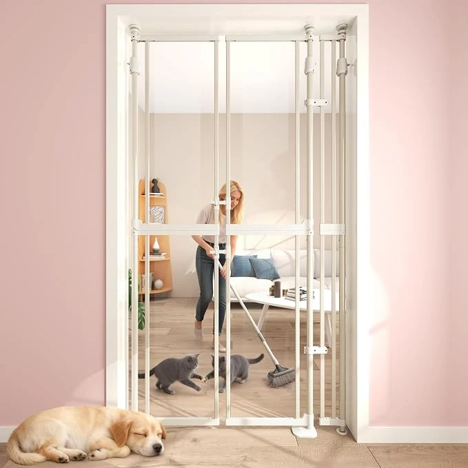 Eco-Friendly 74-98 Extra Tall Cat Gate Fits 33.85-42 Wide Opening No Drilling Pressure Official