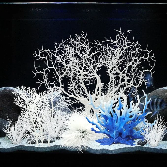 Excellent BEGONDIS 8 Pack Artificial Coral Ornament Aquarium Plasitc Water Plants Consistent