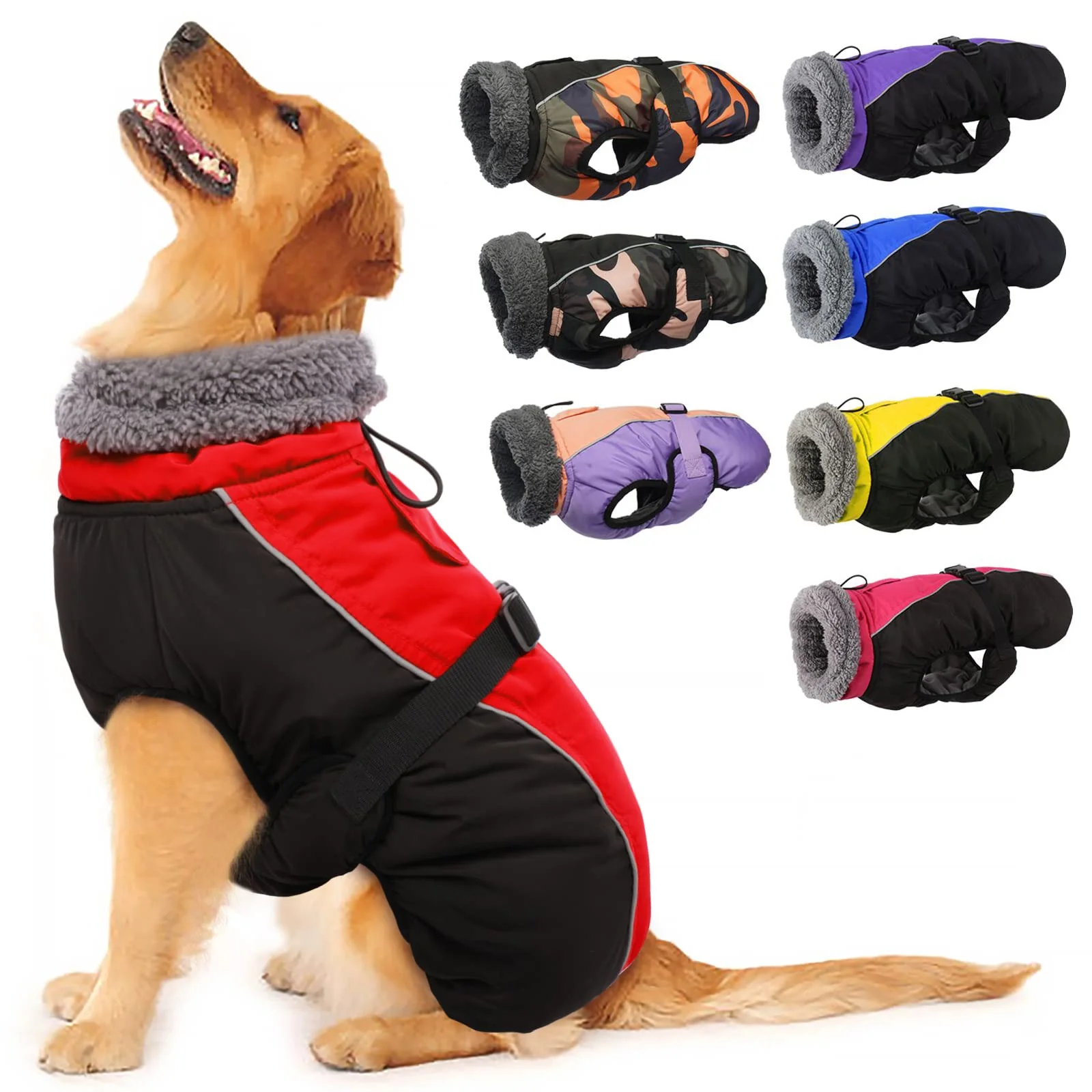 Trendy IECOii Extra Warm Dog Coat – Reflective Fleece Turtleneck Winter Jacket for Large Dogs Trusted
