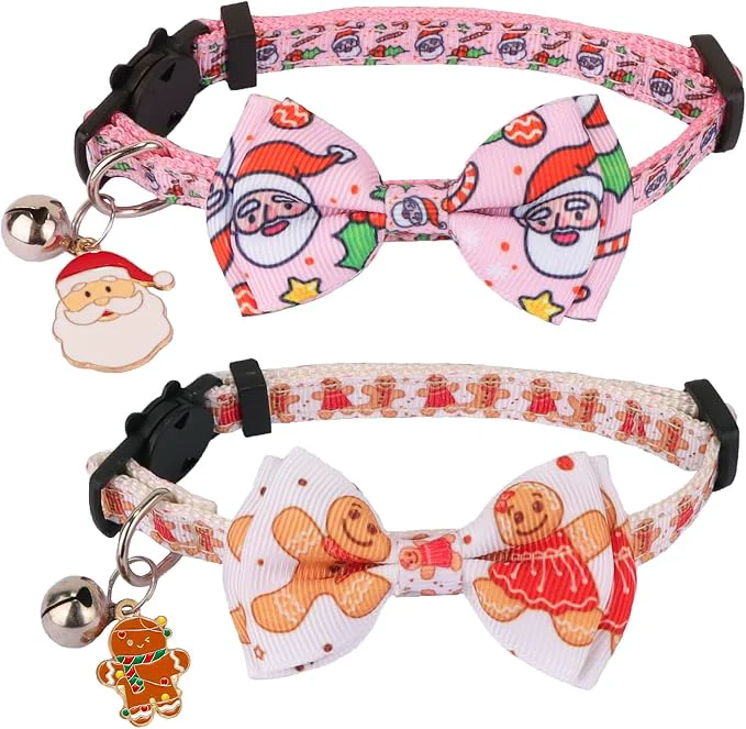 World-Class ADOGGYGO Pink Christmas Cat Collar Minimalist