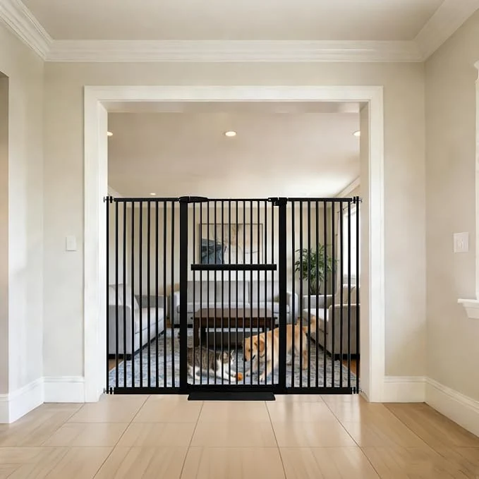 Stylish Lumizone Extra Tall Pet Gate 55.12 High Pressure Mounted 63.39 -67.90 Extra Smooth