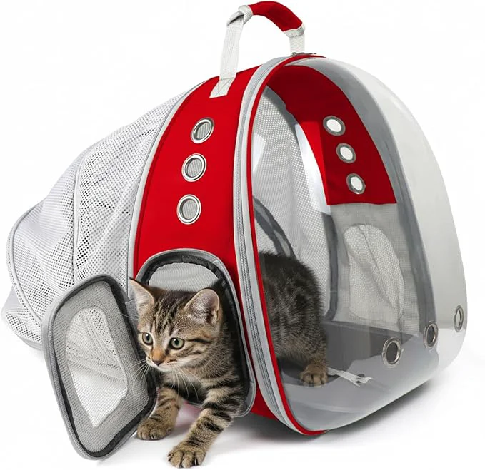 Expertly Made Cat Backpack Carrier Back Expandable Pet Backpack Natural